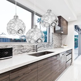 Lampa wisząca sufitowa APP210-3CPR KRYSZTAŁ SREBRNA