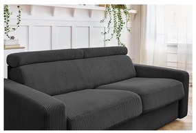 Ciemnoszara sztruksowa rozkładana sofa 215 cm Monaco – Bobochic Paris