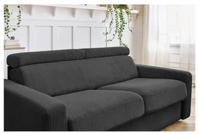 Ciemnoszara sztruksowa rozkładana sofa 215 cm Monaco – Bobochic Paris