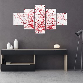 Obraz przy użyciu techniki drippingu (125x70 cm)