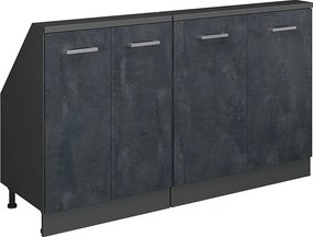 Szafka kuchenna na dach skośny czarny beton 140x46x81.6 r-line