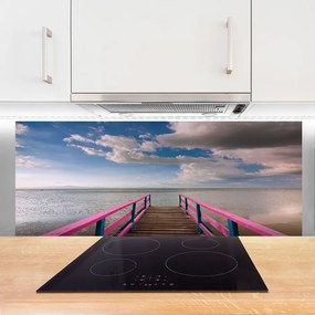 Szkło do Kuchni na Ścianę Most Nad Lazurową Tonią