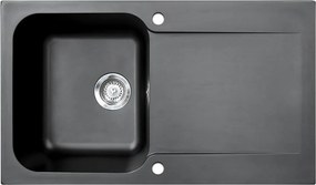 Lisse zlewozmywak dwustronny 1 komora 1 ociekacz z żywicy w kolorze czarna - Essebagno