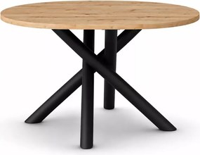 Nowoczesny stół YOKO owalny 138 cm do jadalni – blat laminowany, metalowe czarne nogi