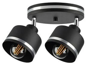 Czarna lampa sufitowa z dwoma reflektorami - V124-Torini