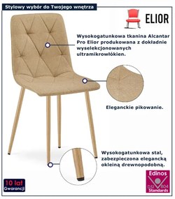 Brązowe pikowane krzesło tapicerowane materiałem L8-N58