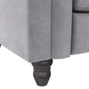 Jasnoszara aksamitna sofa 236 cm Felix – Støraa