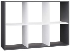 Niski regał na książki antracyt + biały E6-B81