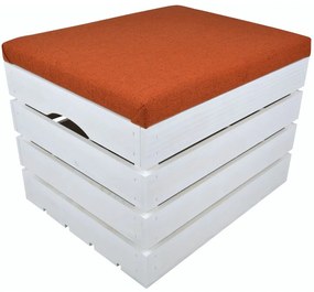 Pufa kufer skrzynia drewniana sosnowa siedzisko 50cm malowana biała