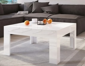 Stolik do salonu w wysokim połysku Simple 80x80 biały