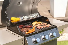Grill gazowy OKLAHOMA BBQ, 4 palniki, z reduktorem, srebrny Penta CZ