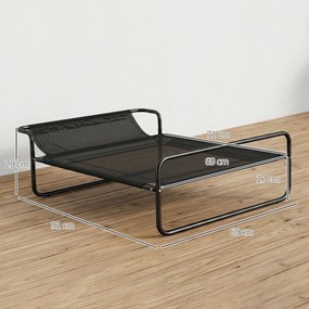 PawHut Legowisko dla psa, podniesione, pokrycie z siatki, stalowa rama, 91 x 69 x 29 cm, Czarny