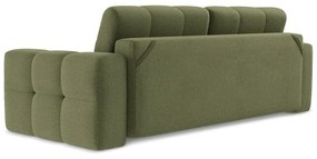 Zielona rozkładana sofa z materiału bouclé 255 cm Milu – Makamii