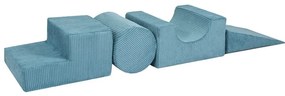 Turkusowy sztruksowy piankowy plac zabaw 4 szt. wysokość 30 cm 45x170 cm Montessori – Meowbaby