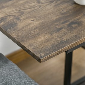 Stolik pomocniczy Stolik na kółkach do kanapy z regulacją wysokości 2 dolne półki jadalnia | Aosom.pl