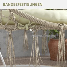 Outsunny Poduszka siedziska, poduszka siedziska, poduszka na krzesło, z guzikami, 80 cm x 80 cm x 10 cm, kremowy