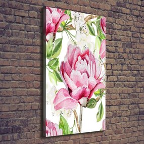 Nowoczesny obraz canvas na ramie pionowy Piwonia