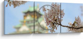 Obraz - Sakura (z zegarem) (90x30 cm)