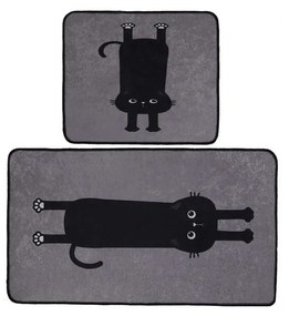 Czarno-szare dywaniki łazienkowe zestaw 2 szt. 60x100 cm Comfort – Foutastic