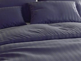 PrzytulneMieszkanie.pl PrzytulneMieszkanie.pl Pościel hotelowa z mikrofibry JASMINE PURE ciemnoniebieska - pasek 1 cm Rozmiar pościeli: 70 x 90 cm | 140 x 200 cm