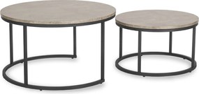 Zestaw Stolików Kawowych ROCKY MAX 60 cm/80 cm Szary Beton Nowoczesny Loft