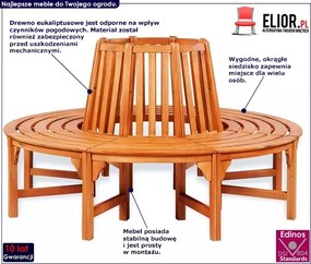 Ławka drewniana pod drzewo D1-F21