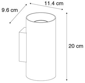 Inteligentna lampa ścienna czarna ze złotymi 2 punktami z Wi-Fi GU10 - SabDesignerski Oswietlenie wewnetrzne