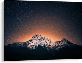 Obraz nocnego nieba z górą (70x50 cm)
