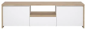 Biało-naturalna szafka pod TV w dekorze dębu 179x52x48 cm Next – Tvilum