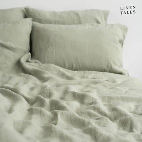 Jasnozielona lniana pościel dwuosobowa 200x220 cm – Linen Tales