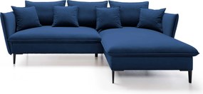 Masseno Narożnik SOLE z funkcją spania i pojemnikiem na pościel Narozniki L, Rozkładana sofa - Niebieski, RIVIERA 81