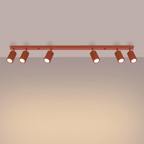 Listwa oświetleniowa 6-punktowa KARBON 6L ochra czerwona ryflowana SOLLUX  LIGHTING