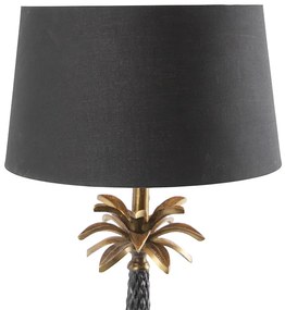 Lampa stołowa art deco brązowa z czarnym abażurem 35 cm - Areka ArtDeco Oswietlenie wewnetrzne