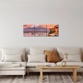 Obraz - Fujiyoshida, Japonia (z zegarem) (90x30 cm)