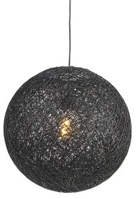 Rustykalna lampa wisząca czarna 45cm - Corda Nowoczesny Oswietlenie wewnetrzne