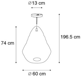 Orientalna lampa wisząca czarna 60 - NidumKolonialny Oswietlenie wewnetrzne