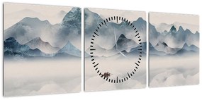 Obraz - Dolina Gór Błękitnych (z zegarem) (90x30 cm)