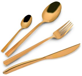 Sztućce 24 szt. ze stali nierdzewnej w kolorze złota Gold – Orion