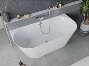 Mexen Oval Slim wanna wolnostojąca przyścienna 170 x 80 cm, biała, przelew chrom - 52661708000-01