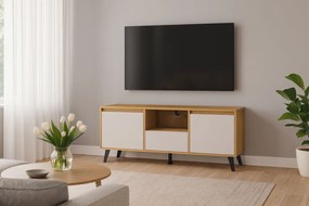 Stolik RTV pod telewizor dąb artisan + kaszmir N5-L25