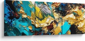 Obraz - Teksturowany obraz olejny (z zegarem) (90x30 cm)