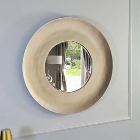 Lustro w srebrnej, okrągłej ramie , średnica 108cm