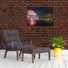 Obraz fajerwerków w Singapurze (70x50 cm)