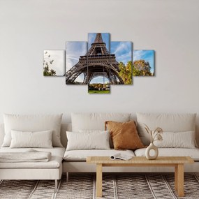 Obraz - Kolorowa wieża Eiffla (125x70 cm)