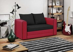 Sofa rozkładana 2 os BETA Czarny/Czerwony