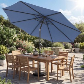 Outsunny Parasol przeciwsłoneczny Ø295 cm, UV 30+ Okrągły parasol balkonowy, plażowy, ogrodowy, niebieski | Aosom PL