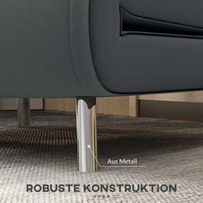 HOMCOM Fotel z funkcją spania, Składany fotel sypialny, Pikowanie, Wygląd lnu, 77 cm x 88 cm x 83 cm, Ciemnoszary