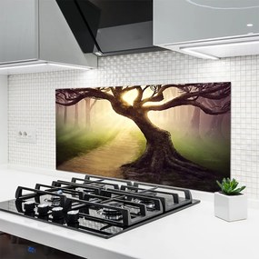 Panel Szklany Promienie Słońca w Koronie Drzewa