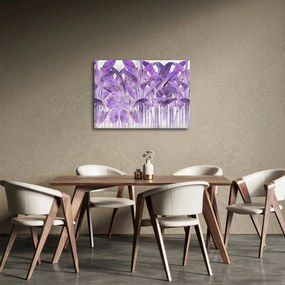 Obraz - Fioletowe liście w gipsie (70x50 cm)