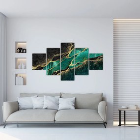 Obraz - Marmurki olejno-złote (125x70 cm)